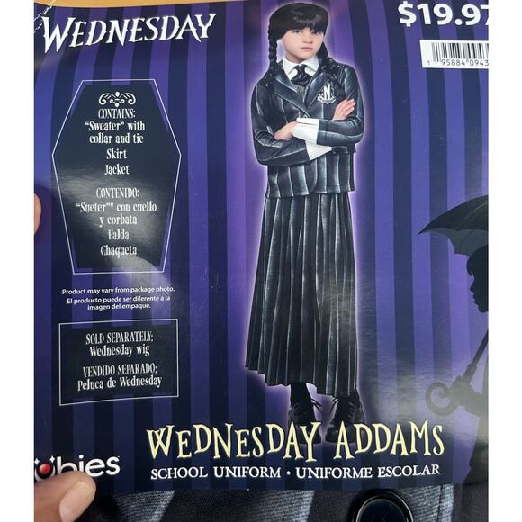 Wednesday Addams Costume Med 7-8 Black Nevermore School Uniform Academy Girls - Picture 1 of 5